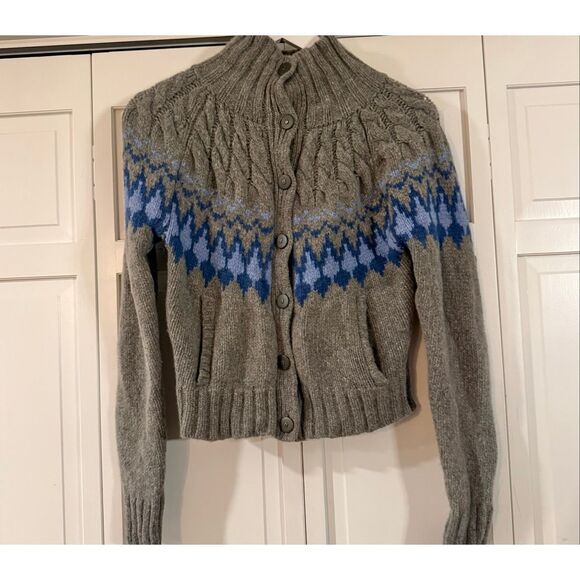 L.L. Bean Signature merino wool fairisle cardigan sweater xxs - Picture 5 of 9
